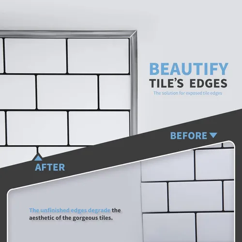 Vista 3 de Art3d Moldura de Vinilo Flexible de 30 Pies para Despegar y Pegar para Bordes de Azulejos de Pared, Protector contra Salpicaduras de Cocina, Marco