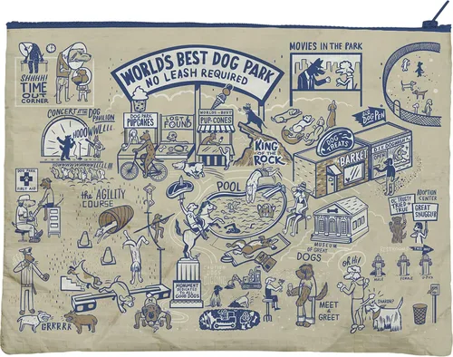 Vista 2 de Dog Lover - Bolsa para carpeta con cremallera para parque de perros del mundo de Primitives por Kathy