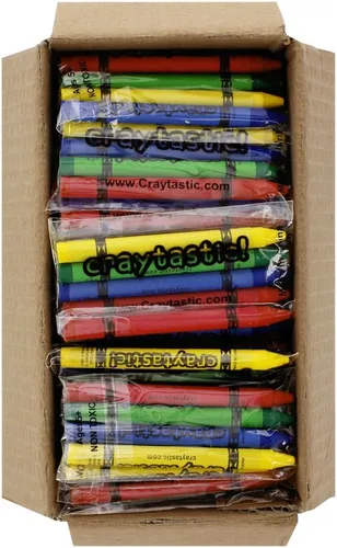 Vista 6 de Craytastic! 48 crayones a granel (12 juegos de 4 paquetes), paquete a granel de crayones para aula, niños, recuerdos de fiesta, paquetes de crayones