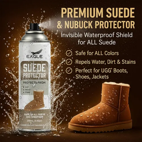 Vista 7 de Eagle Spray protector de gamuza y nobuck de 8.5 fl oz – Spray impermeable compatible con botas y chaquetas UGG Protege del agua, manchas, suciedad