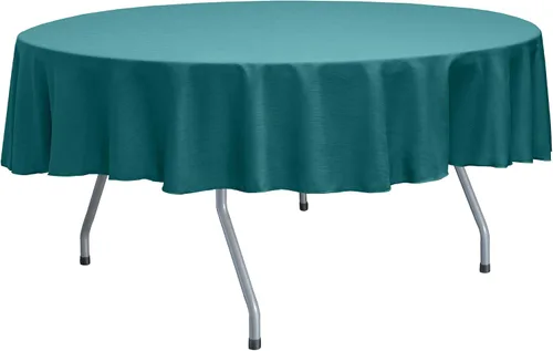 Vista 77 de Ultimate Textile Mantel redondo reversible Shantung Satin Majestic de 84 pulgadas, color rosa hielo