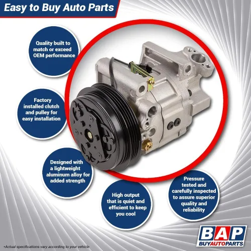 Vista 4 de Compresor de CA y embrague de A/C de 8 ranuras de 4.724 in para internacional reemplaza 3582435C1 Sanden SD7H15 4418 4819 - BuyAutoParts 60-02320NA