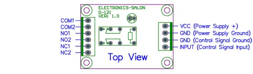 Vista 7 de ELECTRONICS-SALON Módulo de relé de señal DPDT, 5Vdc, relé RY5W-K. ha ensamblado.