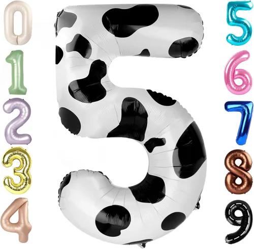 Vista 322 de Globos con números de 40 pulgadas, color negro, para decoraciones de cumpleaños de 10 a 100 años Jumbo 40In & Vibrant Color, With Hanging Holes