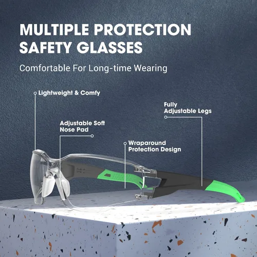 Vista 6 de Lentes de seguridad antivaho con marco ajustable, gafas de protección ocular para hombres y mujeres