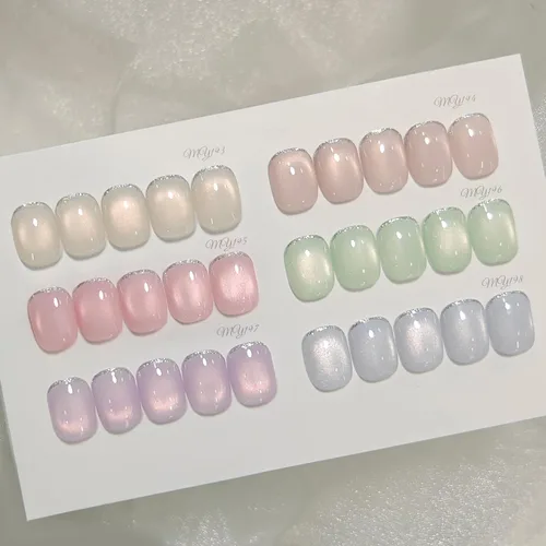 Vista 41 de Born Pretty - Esmalte de uñas de gel magnético 9D con purpurina reflectante, esmalte de gel holográfico de color gato magnético, juego de 7ml, 6