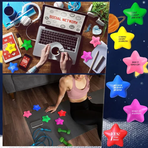 Vista 4 de Chalyna 30 piezas de regalos motivacionales de 2.2 pulgadas para aliviar el estrés, colores surtidos Varios