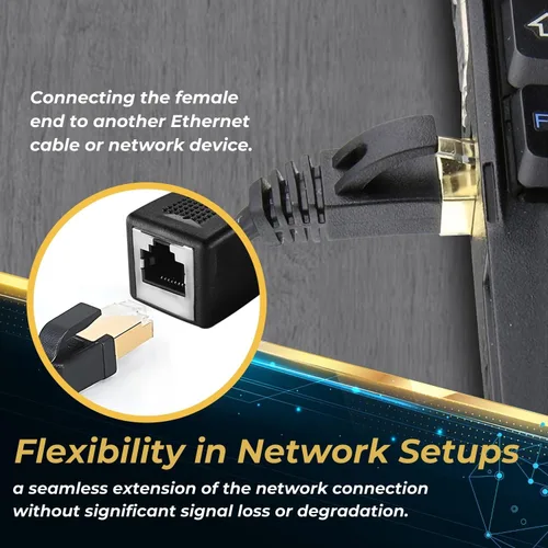 Vista 4 de TNP - Extensor de cable Ethernet (3 pies), Cat6, Cat5e, Cat5, LAN, RJ45, hembra a macho, conector de cableado de red, cable de conexión, extensor