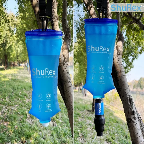 Vista 4 de Bolsa de Agua Alimentada por Gravedad de 3L para Sistema de Filtración de Agua Sawyer Filtro de Agua de Supervivencia, Compatible con LifeStraw