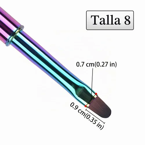 Vista 5 de 1 Uds. Oval UV Builder Gel Nail Brush Rhinestone Mango Profesional Nail Art Tool para Polygel Hard Gel