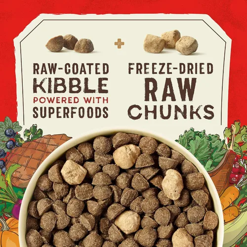 Vista 2 de Stella & Chewy's SuperBlends Raw Blend - Receta de carne de res alimentada con pasto, hígado de res y cordero con superalimentos, bolsa de 3.25