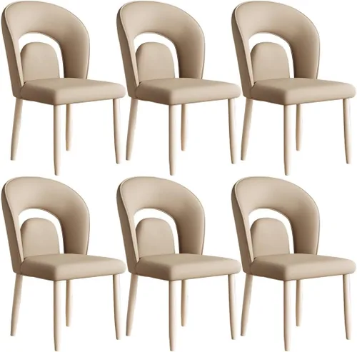 Vista 27 de YVYKFZD Leather Dining Chairs, Kitchen Chairs Set with Curved Back, Upholstered Dining Room Chair, Armless Comfy Side Chair, for Living Room, Dark