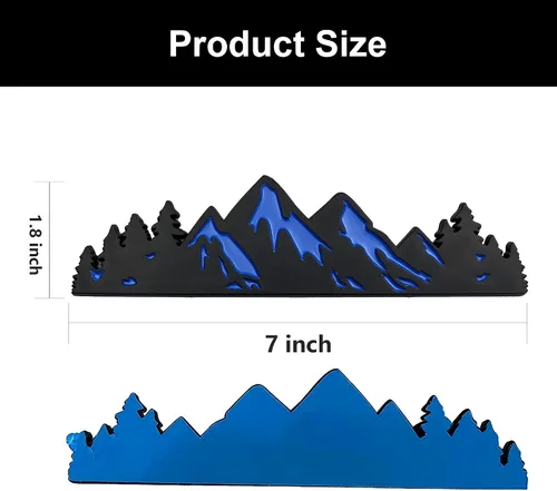 Vista 5 de Zhizhong Emblema de árbol de montaña de nieve de 7 pulgadas, insignia gráfica de montañas para maletero y portón trasero para automóvil, camión