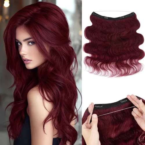 Vista 21 de Extensiones de cabello humano real, extensiones de cabello humano 100 % humano, extensiones de clip, ondulado, negro azabache 01, 2.46 oz/18 pulgadas
