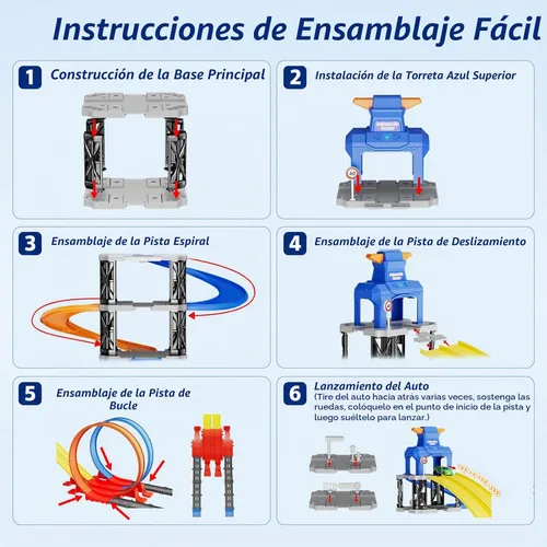 Vista 5 de City Garage Loop Track Playset, juego de estacionamiento de torre de 5