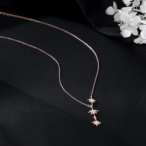 Vista 6 de SLUYNZ Collar con dije de estrella y circonita cúbica para mujeres y adolescentes de plata de ley 925