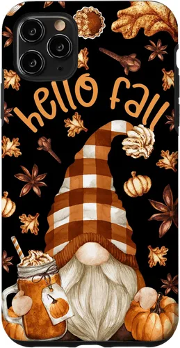 Vista 13 de Pumpkin Spice Coffee Hello Fall Funny Thanksgiving Gnome Case for iPhone 16