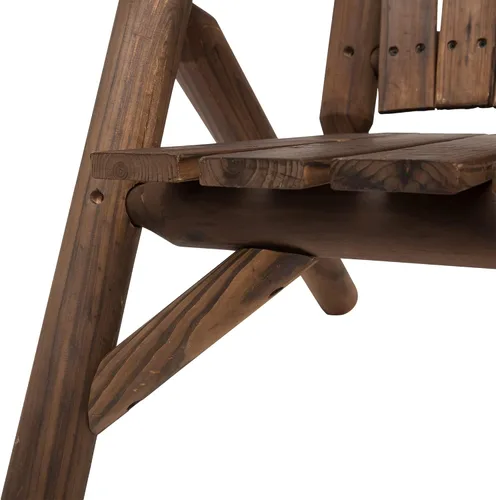Vista 7 de Silla Adirondack de madera de 2 asientos, juego de sillas para exteriores con mesa auxiliar central, silla Adirondack de dos plazas al aire libre
