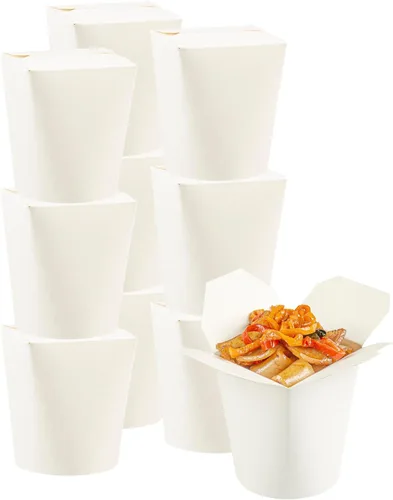 Vista 17 de Restaurantware Bio Tek - Contenedores de comida de 3.2 x 2.9 x 4 pulgadas, 200 cajas de fideos duraderas, desechables y sostenibles, cajas redondas