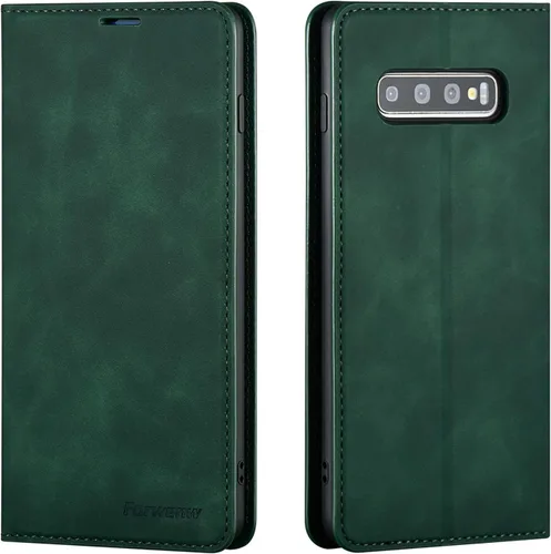 Vista 16 de QLTYPRI Funda para Samsung Galaxy S8, funda de piel sintética premium TPU parachoques con tarjetero Kickstand adsorción magnética oculta a prueba