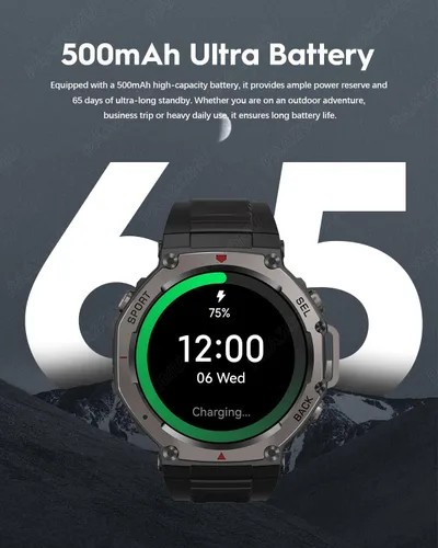 Vista 6 de Reloj inteligente con GPS: reloj deportivo impermeable de 164.0 ft para exteriores con pantalla AMOLED, monitor de frecuencia cardíaca, más de 170