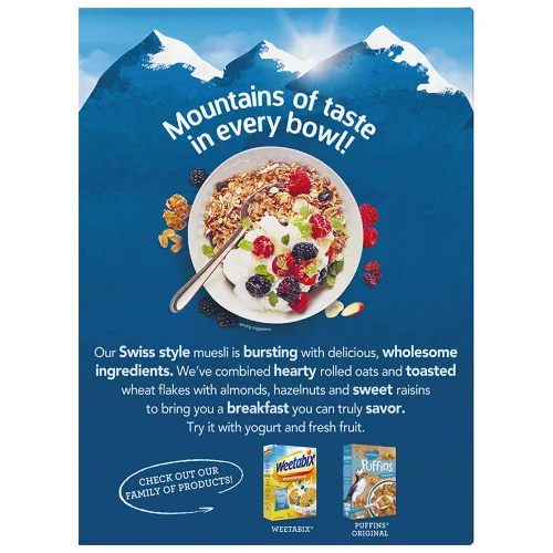Vista 4 de Cereales Alpen, sin azúcar añadido, 14 oz (Paquete de 6)