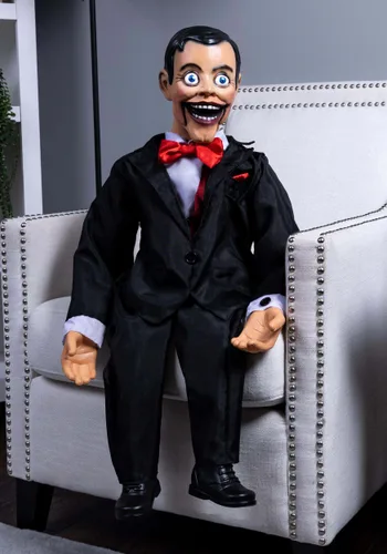 Vista 2 de Muñeco Ventrílocuo Animado Tenebroso de 2.8FT para Halloween Multicolor