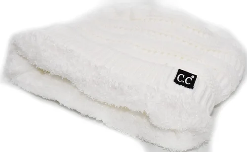 Vista 9 de C.C Winter Oversized Beanie Hat with Fuzzy Lining – Thick Knit Thermal Beanie for Cold Weather, Soft Warm Fleece Lined Cap
