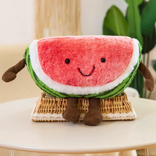 Vista 2 de XIYUAN Juguetes suaves de 19.6 pulgadas, serie de frutas, sandía, frutas, almohada de peluche, juguetes de cereza, lindos juguetes suaves, cojín