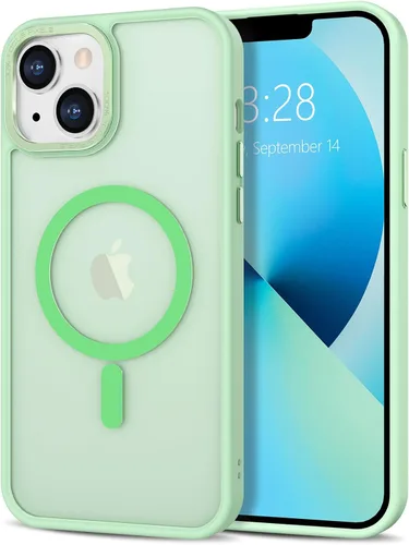 Vista 67 de Anuck - Funda magnética para iPhone 11 compatible con MagSafe, carcasa trasera mate translúcida dura, borde de TPU, delgada, resistente a impactos