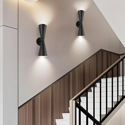 Vista 3 de Aplique de pared para baño, apliques modernos negros de 13 pulgadas, decoración de pared, accesorios de pared interiores para sala de estar