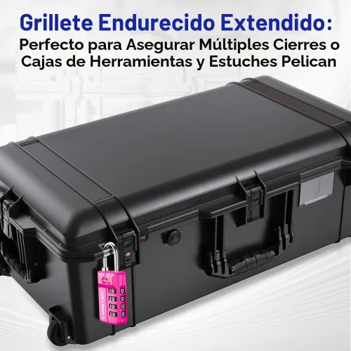 Vista 6 de SURE LOCK Cerradura de combinación reiniciable de 4 dígitos aprobada por la TSA con alerta abierta, diales de fácil lectura, para equipaje 17021ALL