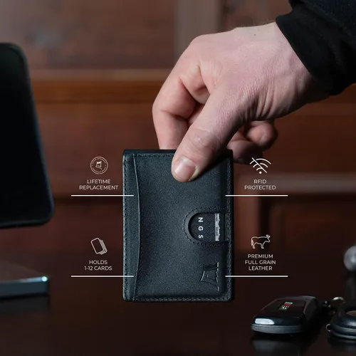 Vista 2 de Kings Loot Carteras de cuero genuino Kings Fold para hombre, Negro -, Cartera Rfid