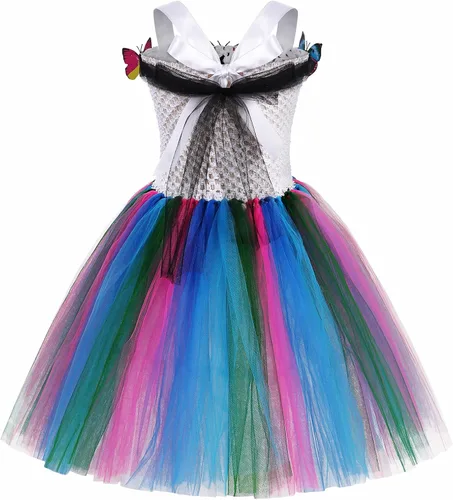 Vista 2 de AmzBarley Vestido de tutú Mirabel para niñas, disfraz de Isabella para Halloween, Magirc, familia, cosplay, fiesta de cumpleaños, trajes de flores