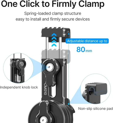 Vista 3 de jusmo CM010 Kit de montaje de valla para teléfono celular Game Changer para GoPro, iPhone, AKASO, DJI Osmo Action, Insta360, Mevo Start