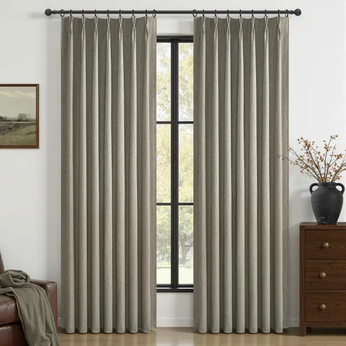 Vista 44 de Cortinas y Drapeados Modernos con Pliegues Pellizco Rosa Bebé de 84 Pulgadas de Largo, Juego de 2 Paneles para Sala de Estar, Cortina de Ventana