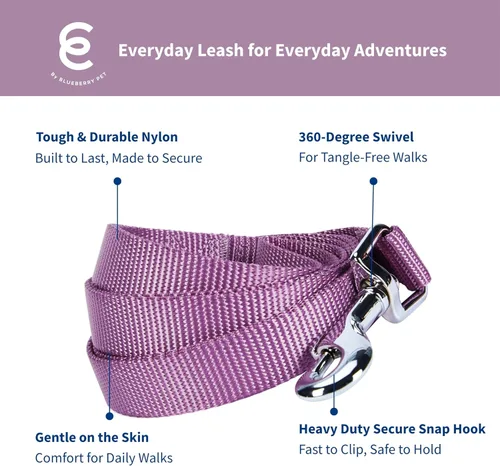 Vista 21 de Blueberry Pet - Correa Essentials clásica para perro con más de 20 colores, duradera, doble asa y de cuerda