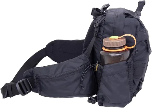 Vista 4 de Mountainsmith Paquete lumbar de día - Riñonera de 13 L para senderismo, viajes, ciclismo y desplazamientos, Forja Negra