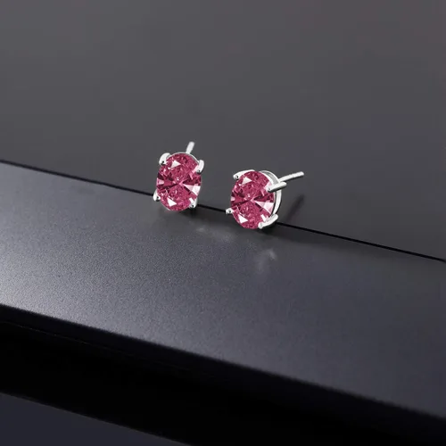 Vista 143 de Gem Stone King Aretes de oro de 14 quilates con piedra natal ovalada de 0.315 x 0.236 in Aretes de oro para mujer