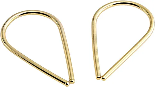 Vista 16 de 13mm de plata de ley 20 GA Aretes de aro invertidos colgantes de lágrima hipoalergénicos ligeros con hilo para mujer