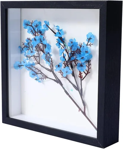 Vista 8 de KAPIX Pequeño marco de sombra 4x6 con plexiglás HD, caja de exhibición de madera profunda para flores, entradas, recuerdos, medallas, arte y fotos