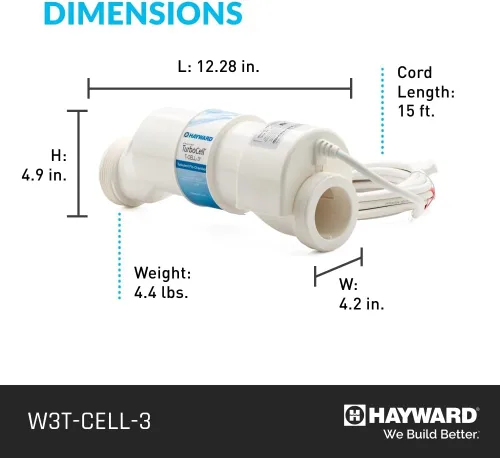 Vista 8 de Hayward W3T-Cell-3 TurboCell - Celda de cloración de sal para piscinas enterradas