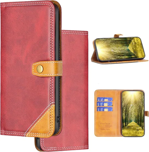 Vista 5 de Funda compatible con Nothing Phone 1, piel sintética, compatible con Nothing Phone One (A063), protección con cierre magnético, funda de cartera