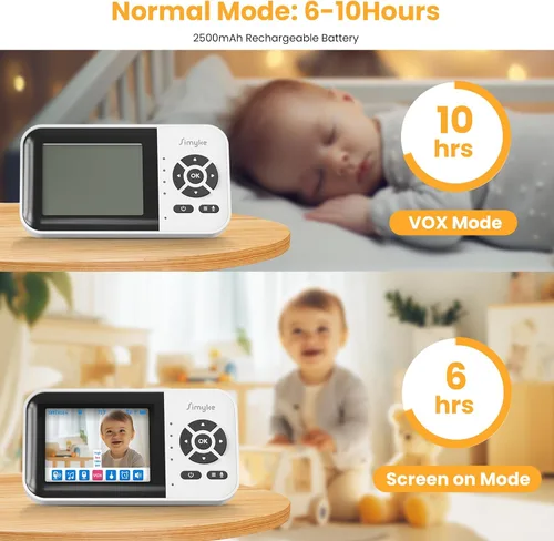 Vista 6 de Simyke - Monitor de bebé AI con tarjeta SD 8G, cámara inteligente