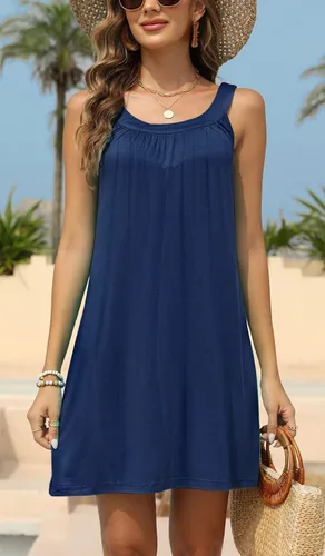 Vista 2 de Bluetime - Vestido de playa estilo halter de verano para mujer, para usar como salida de baño