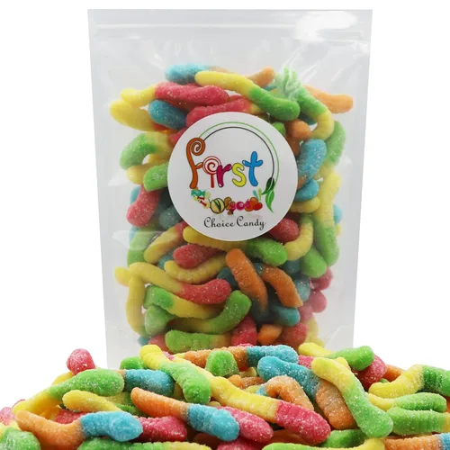 Vista 3 de FirstChoiceCandy Caramelos de goma agria (gusanos de neón, 2 libras (paquete de 1))