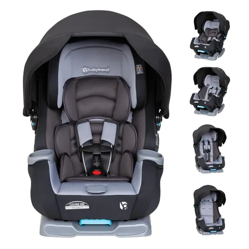 Vista 14 de Baby Trend Cover Me - Asiento convertible 4 en 1 para niños pequeños con toldo ajustable/extraíble para protección solar y 2 portavasos, color negro