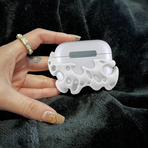 Vista 6 de Funda compatible con AirPods Pro 2, funda única de silicona suave 3D para AirPods Pro 2ª/1ª (2022/2019) (blanco)
