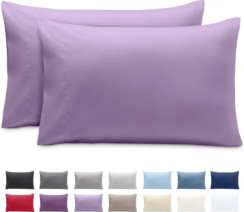 Vista 25 de Bare Home Juego de 2 fundas de almohada de microfibra de tamaño estándar, fundas de almohada refrescantes, doble cepillado, fácil cuidado, cierre
