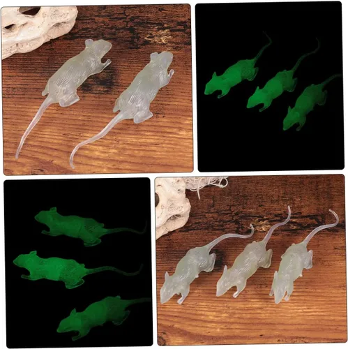 Vista 8 de 20Pcs Luminous Fake Mouse Halloween Prank Props Creepy Simulated Mice for Haunted House Party Decorations and Scary Trick Accessories